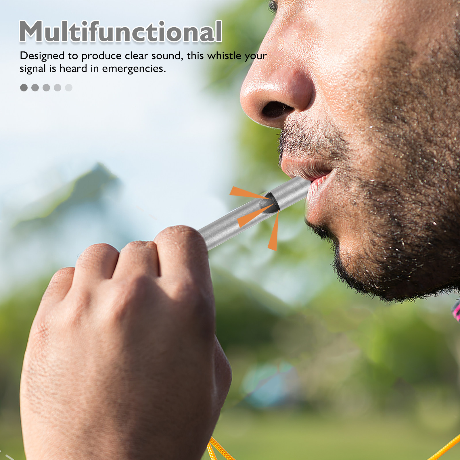 Emergency Whistle Loud - Overlevingsfluitje voor buitengebruik, titaniumlegering, luid signaal,