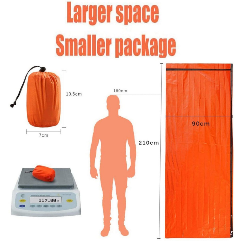 Emergency Mylar Tent - Waterdichte herbruikbare thermische Mylar nooddeken, draagbare