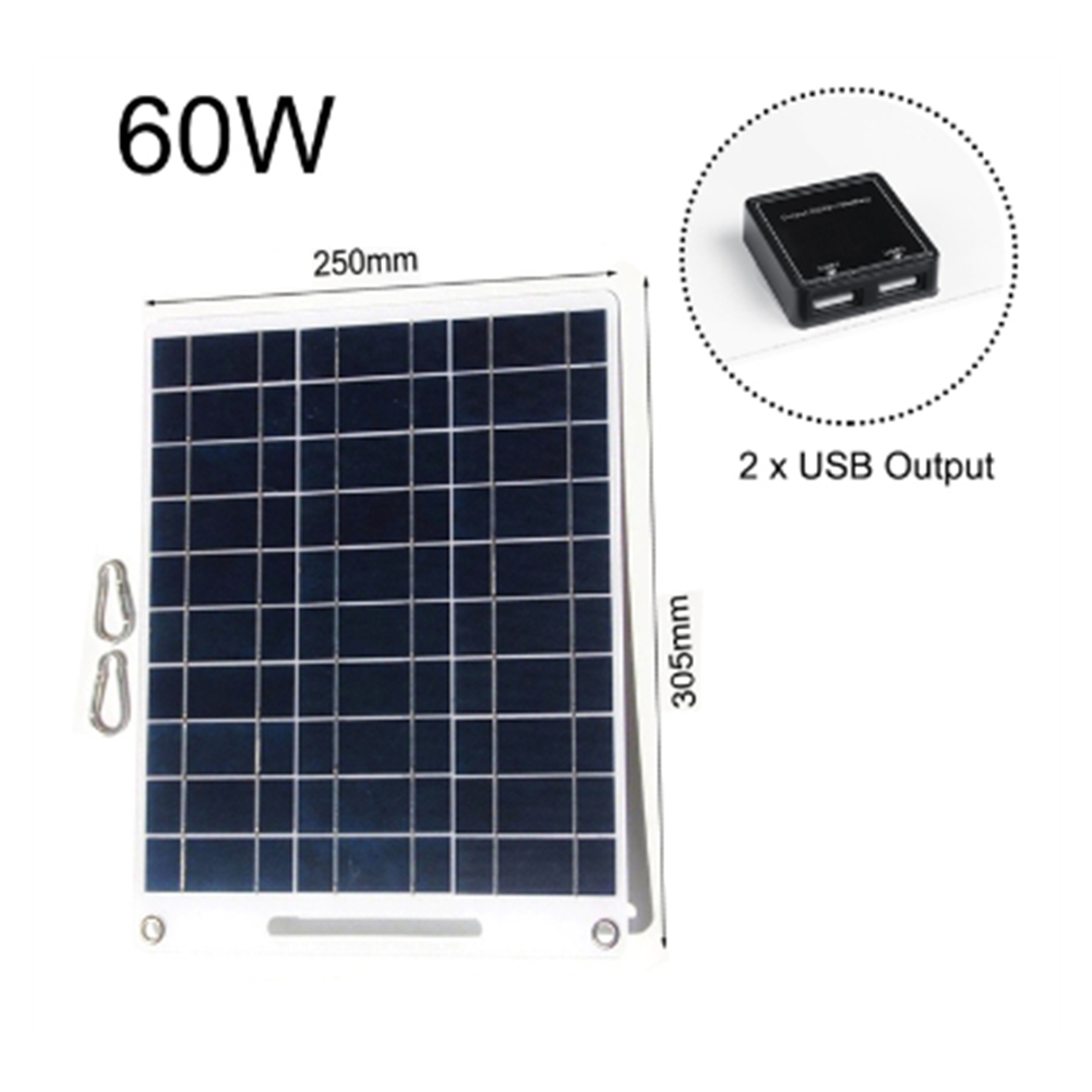 Solar Emergency Charger - Nieuwe 60W zonnepaneel draagbare 5V Dual