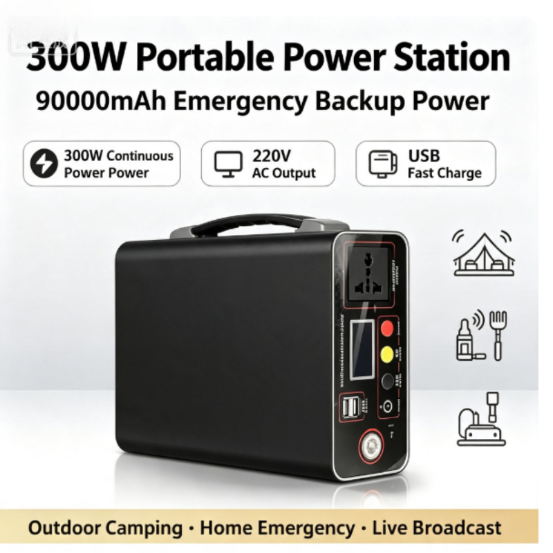 Solar Emergency Charger - Draagbare krachtcentrale 300W 220V, 333Wh, 90000mAh,