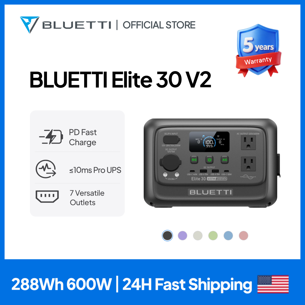 Solar Emergency Charger - 【Renew】BLUETTI Elite 30 V2 draagbare krachtcentrale