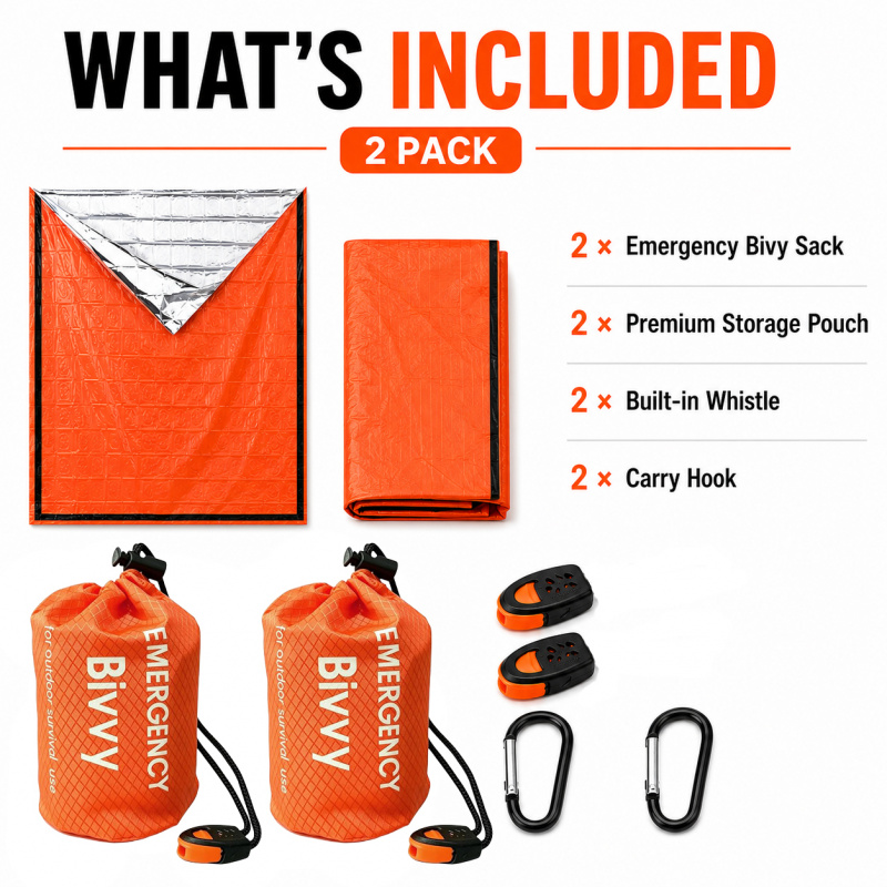 2-pack noodslaapzak, PE alumin - Bivy Bag Emergency recensie en prijs